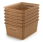 WYT 6-Pack Plastic Small Shelf Storage Weave Baskets Organizing for Cabinets and