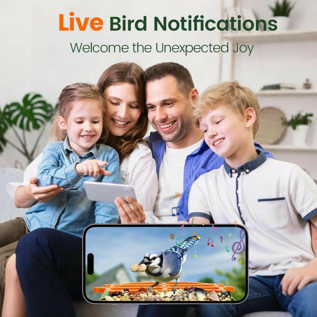PawPeri Bird Feeder with Camera 2.5K HD Live Video, AI Bird Identifier, 5MP