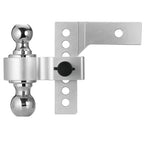 2'' Receiver 6'' Drop Rise Adjustable Trailer Tow Hitch Dual Ball-W/Lock 18500lb