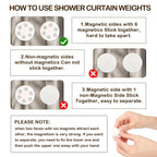 8 Pack Shower Curtain Weights, Rubber Covered Magnetic Curtain Weights, Shower