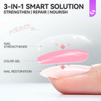 Nail Polish Strengthener and Growth Treatment: Pink Gelike EC 6 in 1 Natural