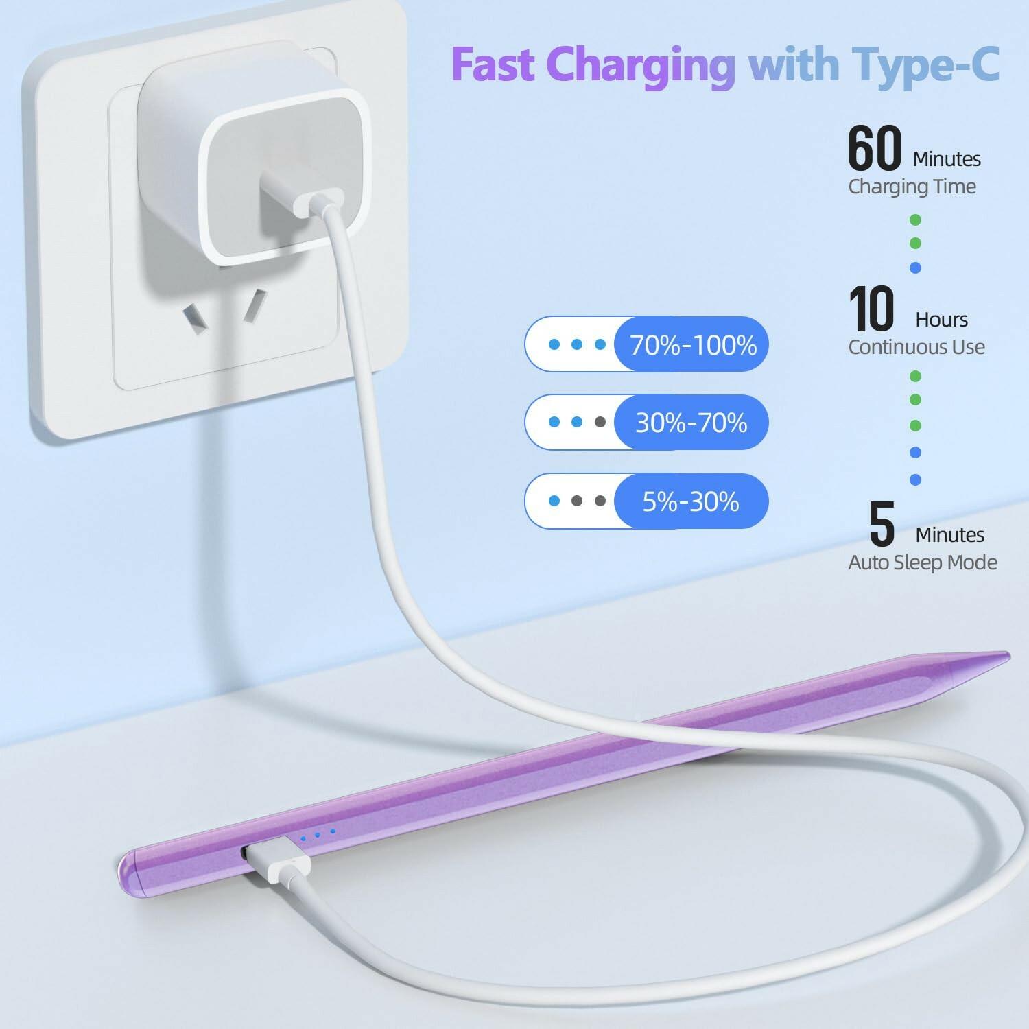 MMK Stylus Pen for iPad 6th-10th, A16, Energy-Saving Fast Charging Apple Pencil