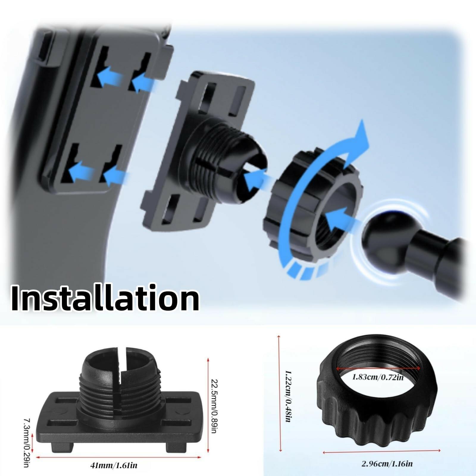 Epronic CD Slot Mount for Carplay Screen 17mm Ball Adapter with 4-Button Lock