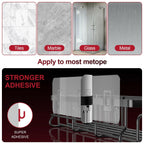2 PACK Getsrichfc Adhesive Shower Caddy, Shower Shelves with 16 Hooks, Rustproof