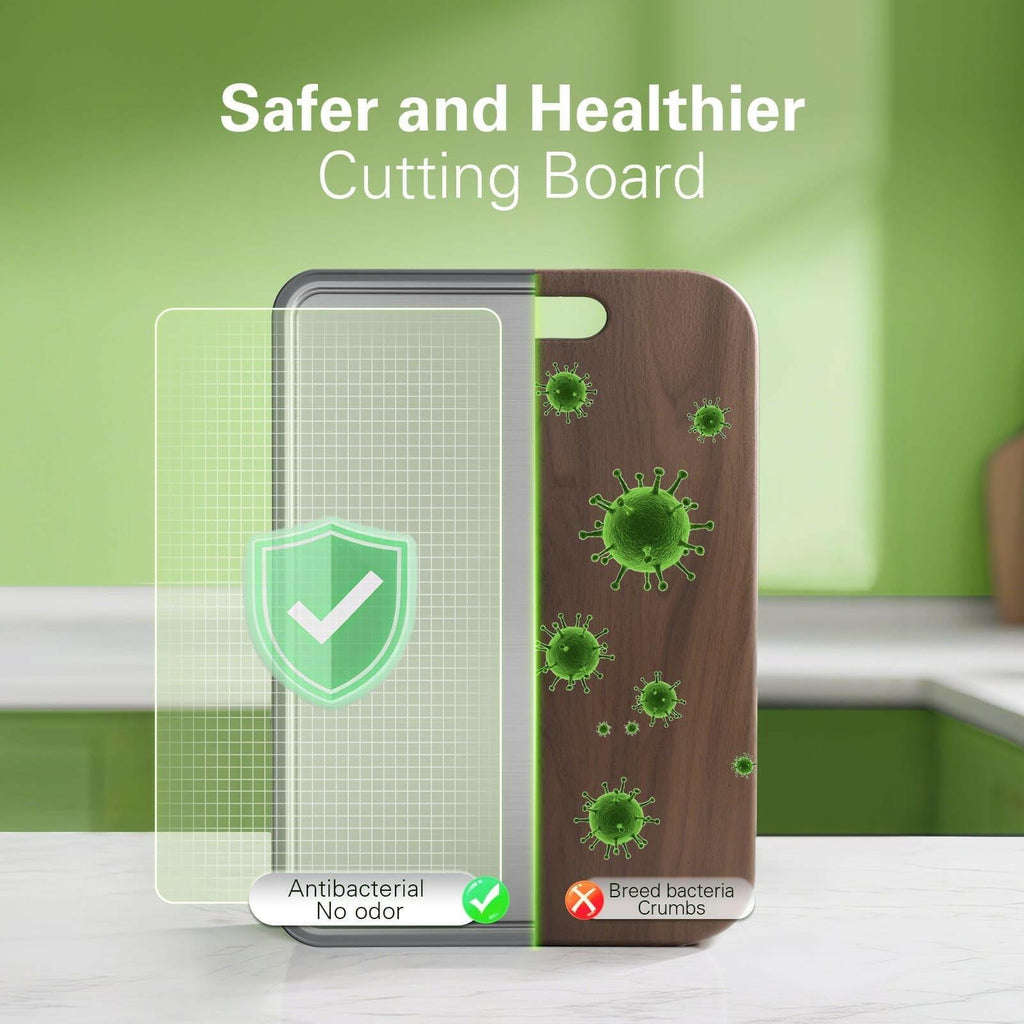 Stainless Steel Cutting Board 16''×11'', Double Sided 304 Steel Cutting Board