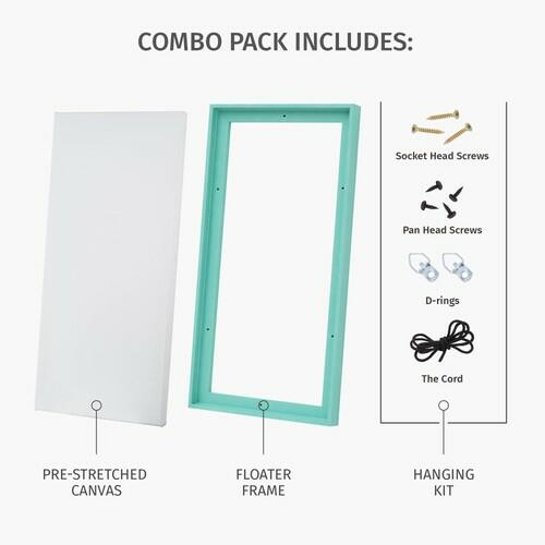 Pixy 24x36 Canvas & Floater Frame Set Natural Oak 1.25" Deep Portrait