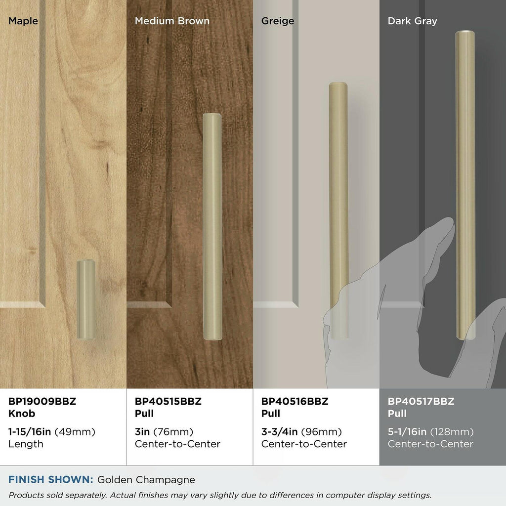 Amerock | Cabinet Pull | Golden Champagne | 5-1/16 inch (128 mm) Center to