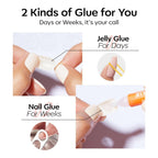 modelones Nude Pink Short Press on Nails, Semi-Transparent Oval Fake Nails Kit