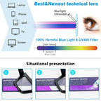 REAVEE 3 Pack Blue Light Reading Glasses Women Oversized +1.25 Extra Wide