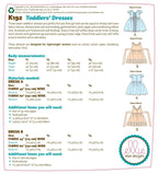 KWIK-SEW PATTERNS K0192 Toddlers' Dresses, in One Envelope (T1 - T4)
