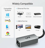 uni USB to Ethernet Adapter, Driver Free USB 3.0 to Gigabit Ethernet LAN Network