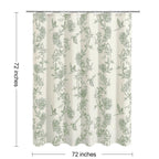 MitoVilla Sage Green Farmhouse Shower Curtain Set, 72" W x 72" L Cotton Floral