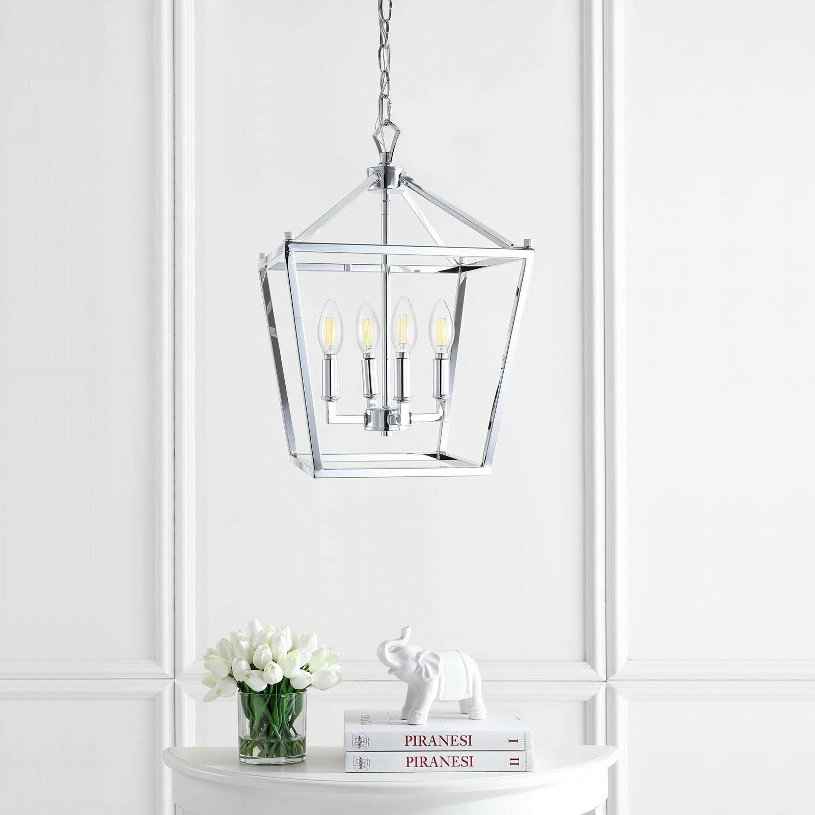 JONATHAN Y JYL7436C Pagoda Lantern Dimmable Adjustable Metal LED Pendant Classic
