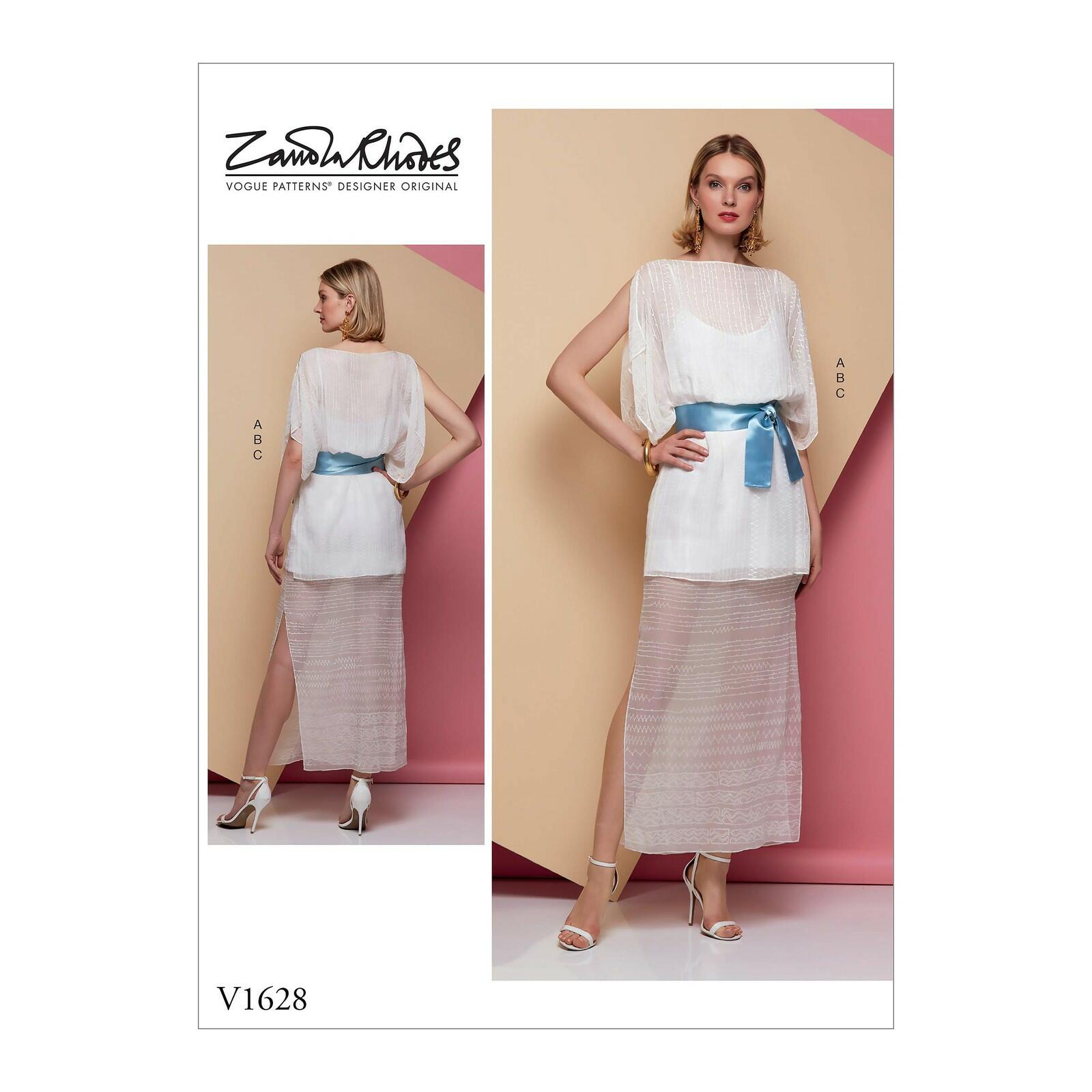 Vogue V1628AX5 Women's Slip and Special Occasion Pullover Dress Sewing Patterns