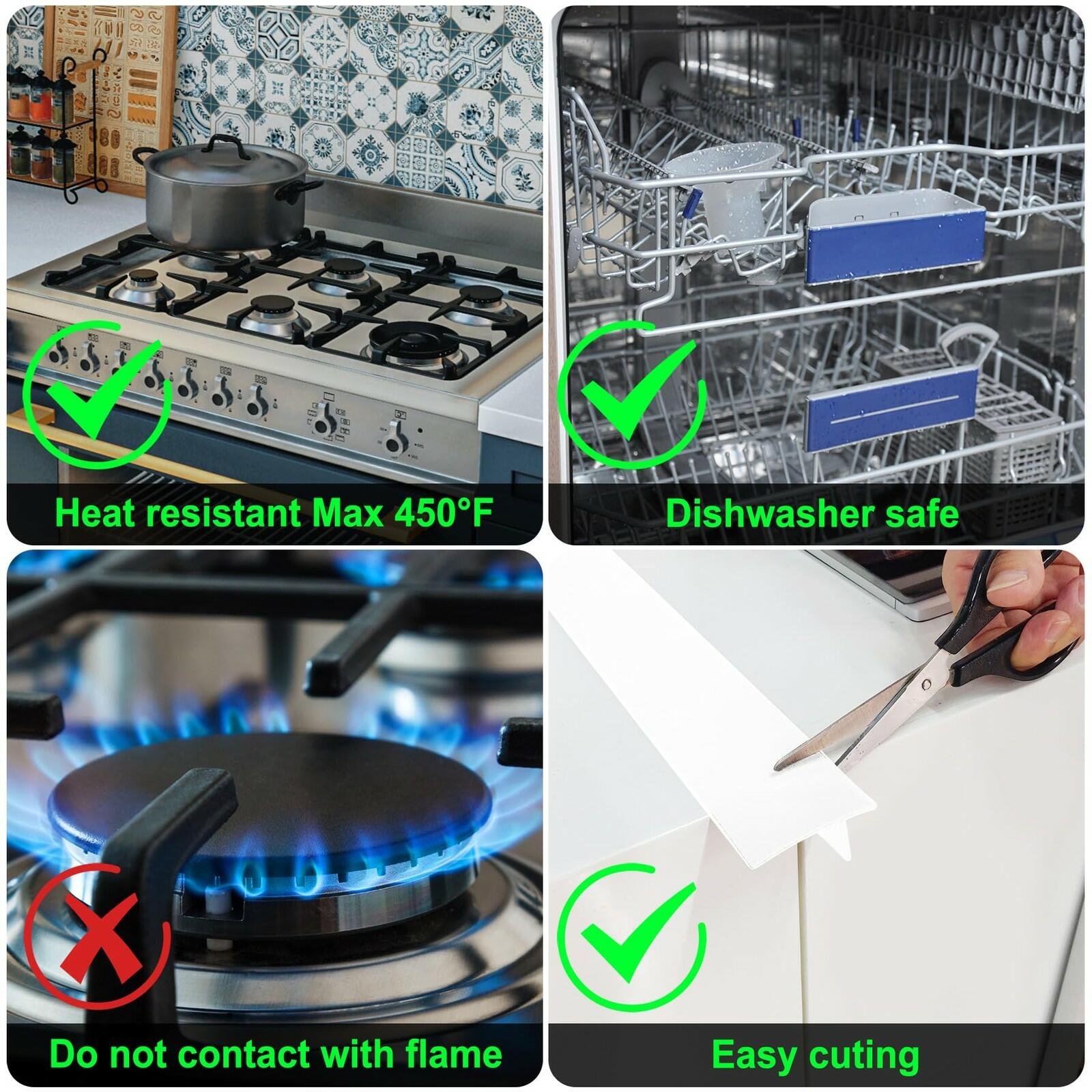 2 PACK Silicone Stove Counter Gap Cover Kitchen Counter Gap Filler by Kindga 25"
