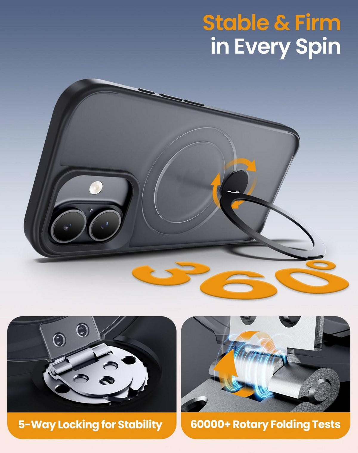 Xitufine Compatible with iPhone 17 Case, with 360° Magnetic Stand [Compatible
