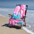 WURTON Red Cotton Candy Print Comfort Beach Towel Your Companion Pool,Camping