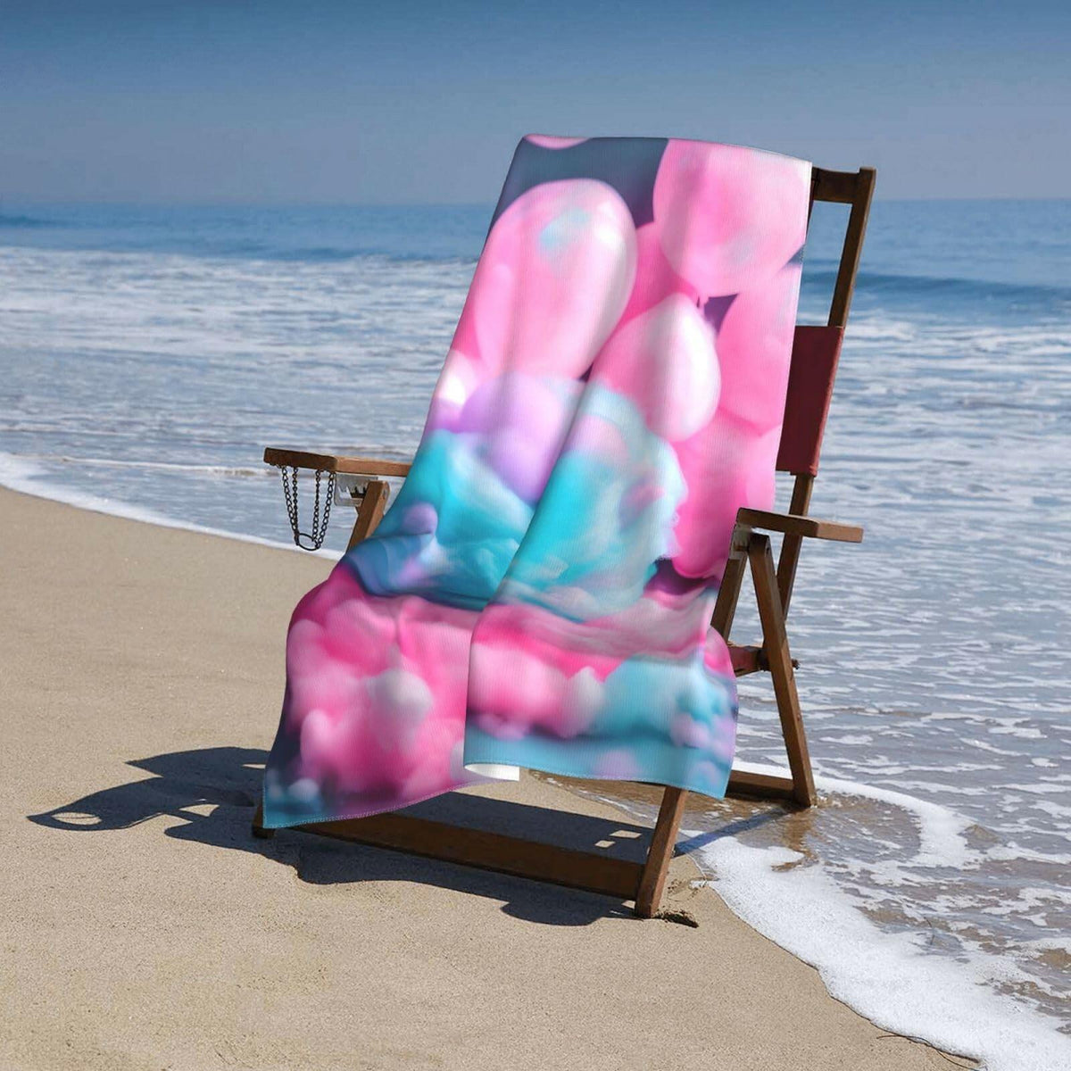 WURTON Red Cotton Candy Print Comfort Beach Towel Your Companion Pool,Camping