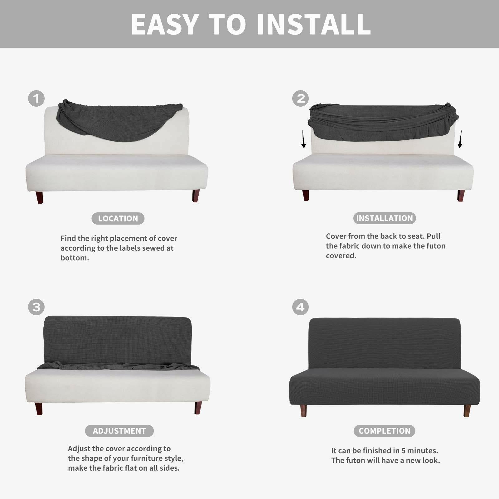 Easy-Going 100% Waterproof Futon Cover, Dual Waterproof Couch Cover for Futon,