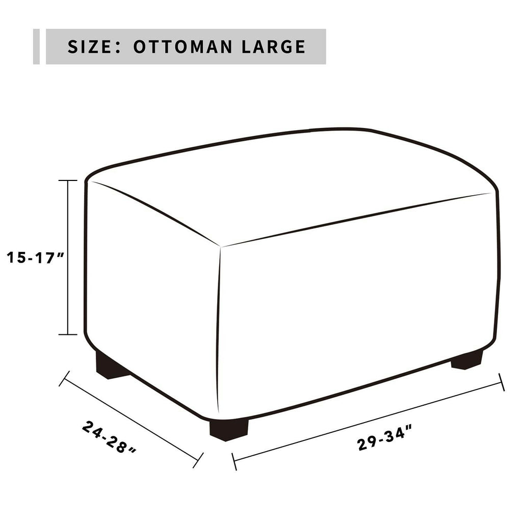 Easy-Going 100% Dual Waterproof Stretch Ottoman Cover Rectangle Folding Storage