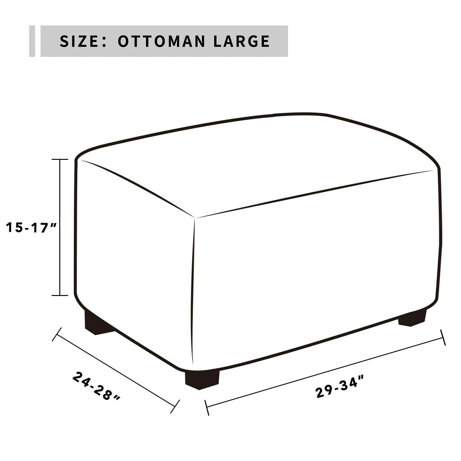 Easy-Going 100% Dual Waterproof Stretch Ottoman Cover Rectangle Folding Storage
