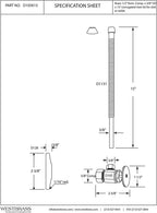 Westbrass D105K15-62 5/8" x 3/8" OD x 15" Corrugated Riser Supply Line Kit with