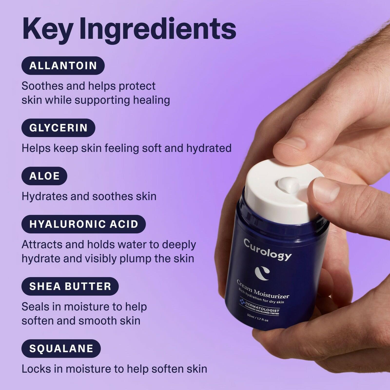 Curology Cream Moisturizer, Rich Hydrating Face Lotion for Dry Skin, with Shea