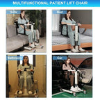 Patient Lift Transfer Chair Portable Wheelchair Commode Adjustable Steel Lift