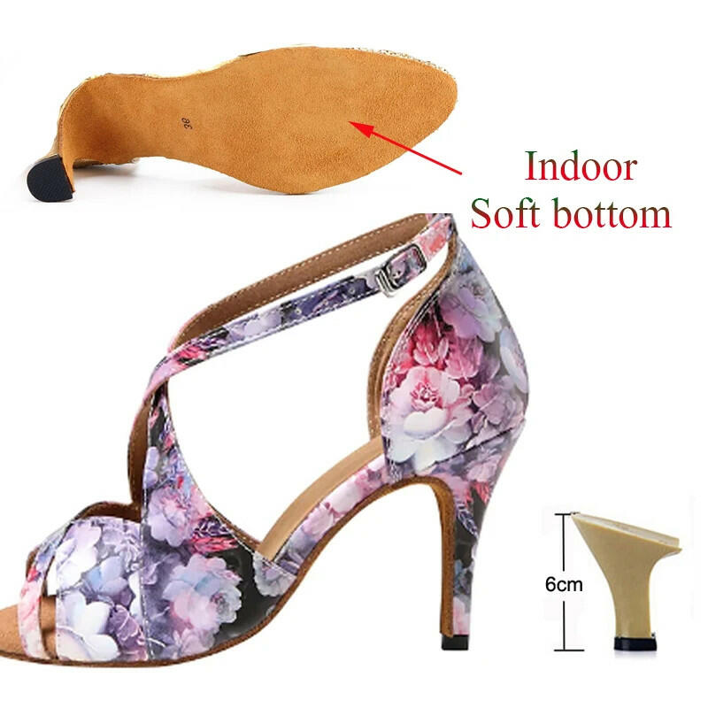 Latin Dance Shoes Women Soft Sole Salsa Tango Sneakers Summer High Heel Sandals