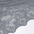 Huierxun Grey,59"x41" Elegant Lace Waterfall Window Valance with Bead Tassels