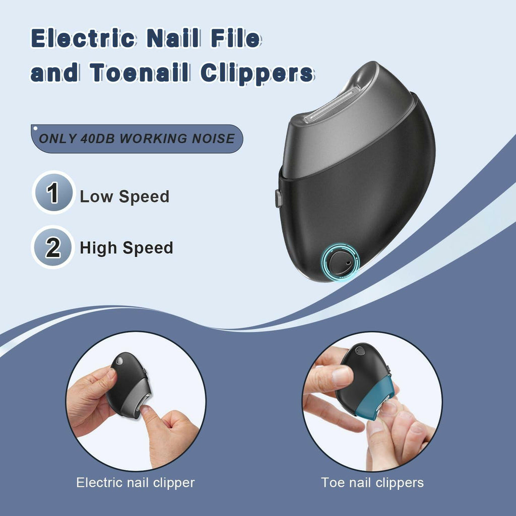 Electric Nail Clipper, Upgraded Toe Nail Clippers with Replacement Blade Heads,