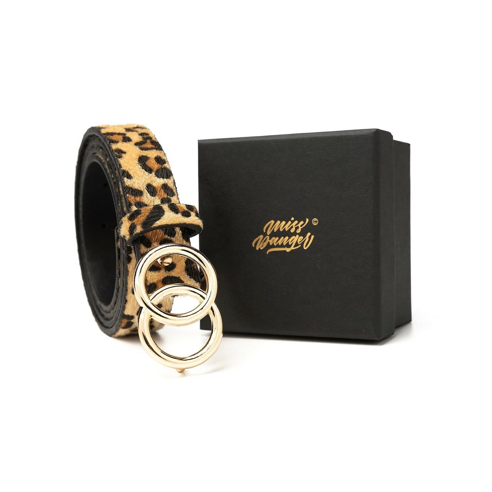 Miss Danger Leopard Belt Alloy Buckle for women Leather Belt with Pants Jeans