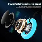 Xinborry IPX7 Waterproof Speaker with Dynamic LED Light,Bluetooth Shower