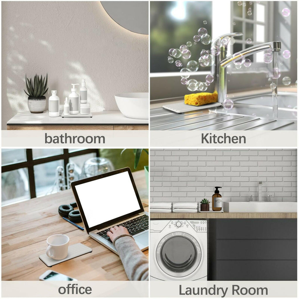 NiuYichee 2 PCS Water Absorbent diatomite Coasters, 7.1" x 3.5" Water Absorbing