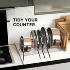 Simple Houseware Expandable Pan Organizer Rack, 10 Adjustable Compartments,