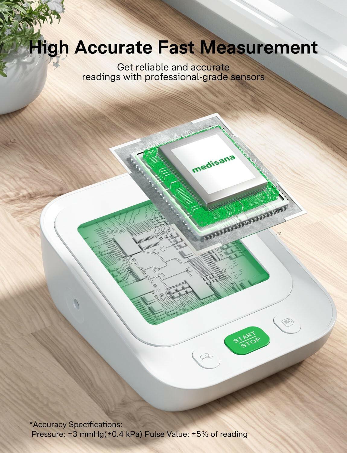 Blood Pressure Monitor with 2x199 Sets Memory, Medisana Automatic Upper Arm