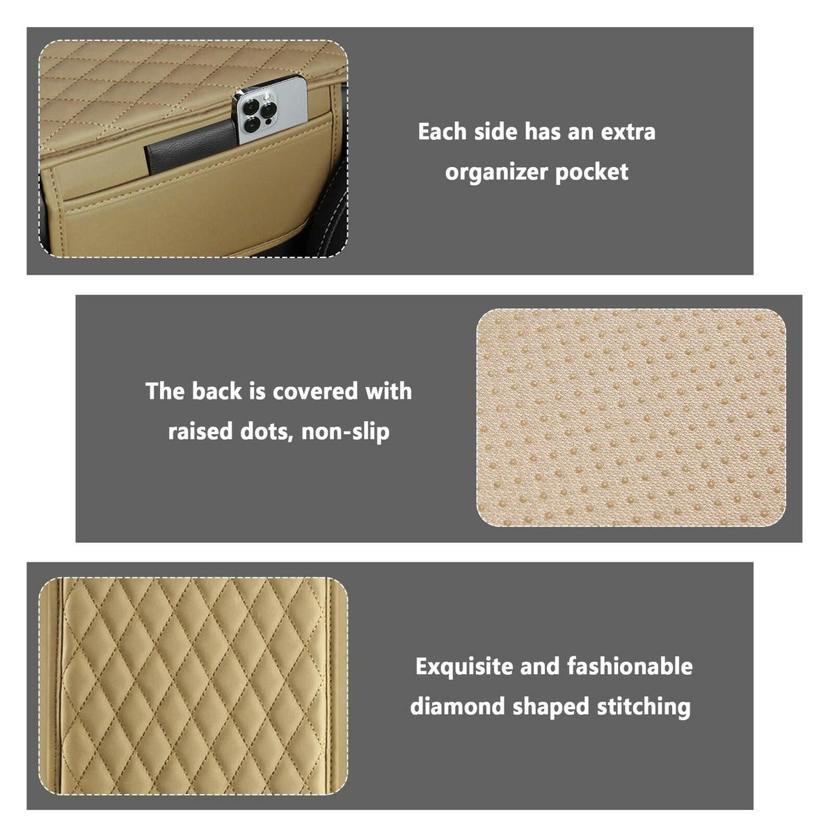 Stacool Upgraded Car Center Console Cover,Microfiber Leather Car Armrest Cover