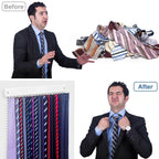 Tie Rack Wall Mounted, Belt Rack Tie Organizer for Men with 20 Storage Hooks,