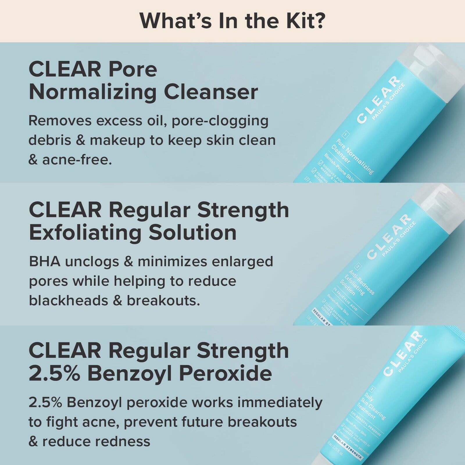 Paula's Choice CLEAR Regular Strength Acne Kit, 2% Salicylic Acid & 2.5% Benzoyl