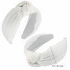 VELSCRUN 2 Pcs Wide Knotted Elastic Headbands - Rose Pink Solid Headband and