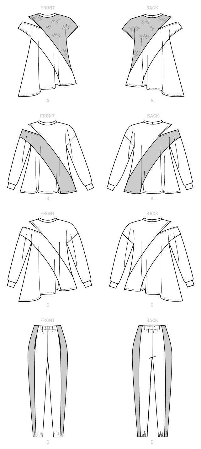 McCall Pattern McCall's Women's Loose-Fitting Knit Tops and Pants, Sizes 4-14