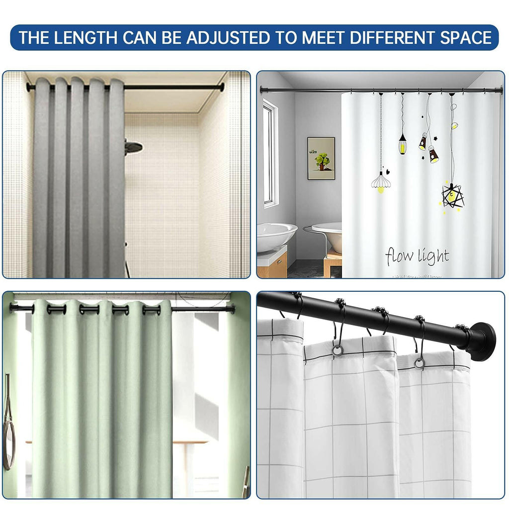 BRIOFOX Industrial Shower Curtain Rod - Rustproof Non-Slip 43-72 Inch Stainless