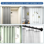 BRIOFOX Industrial Shower Curtain Rod - Rustproof Non-Slip 43-72 Inch Stainless