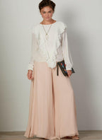 McCall Pattern Women's Loose Fitting Pullover Blouse and Wide Flare Pants Nicole