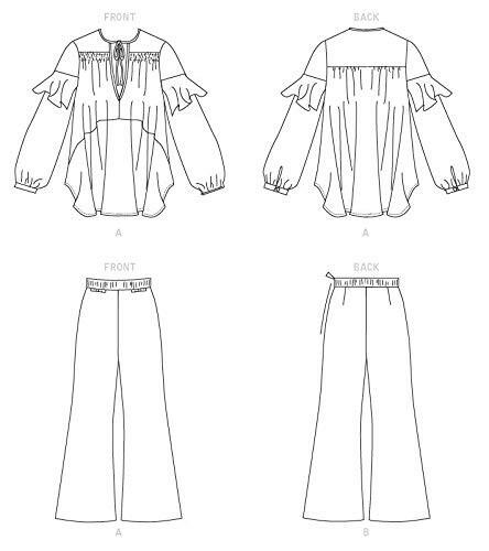 Vogue V1618A5 Women's Very Loose Pullover Tunic and Semi-Fitted Pants Sewing