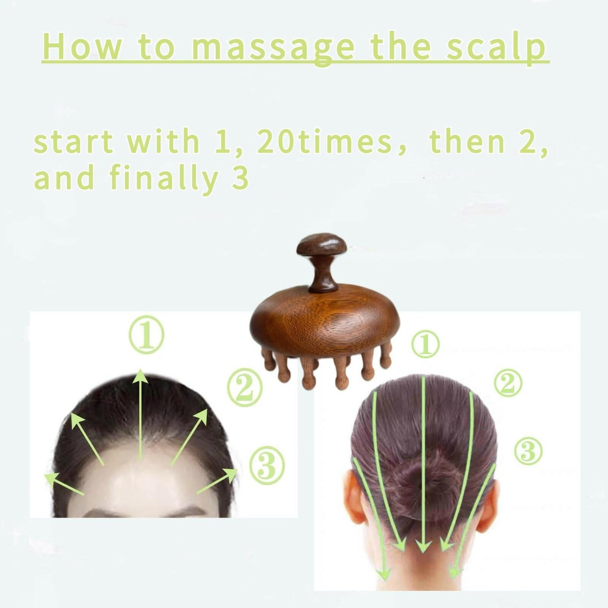 sanlusan Wooden Scalp Massager｜Bamboo Brush for Hair Growth｜Wooden Hair