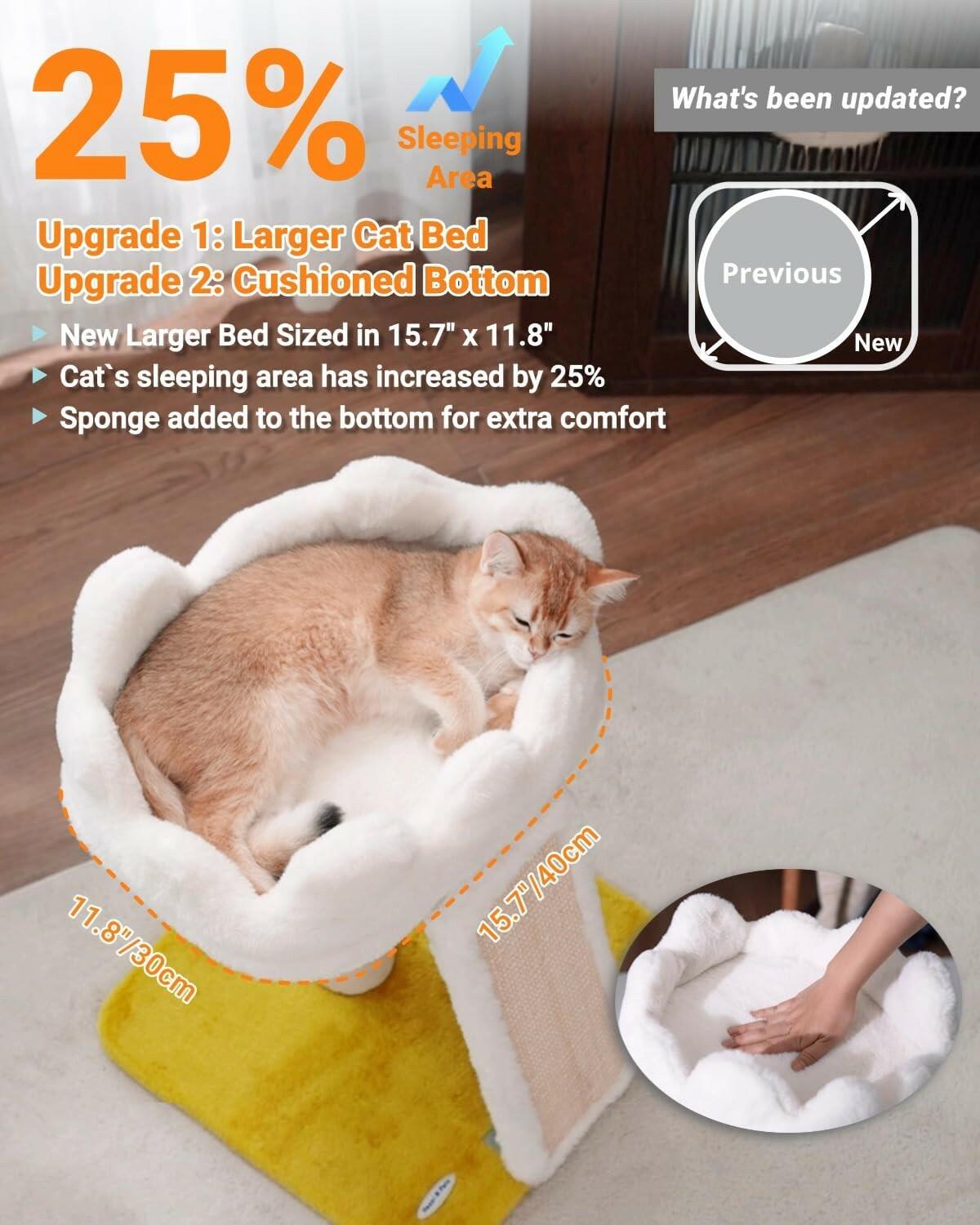 Happi N Pets New Cloud Cat Tree Tower, Cat Scratching Post with Bed, Small Cat