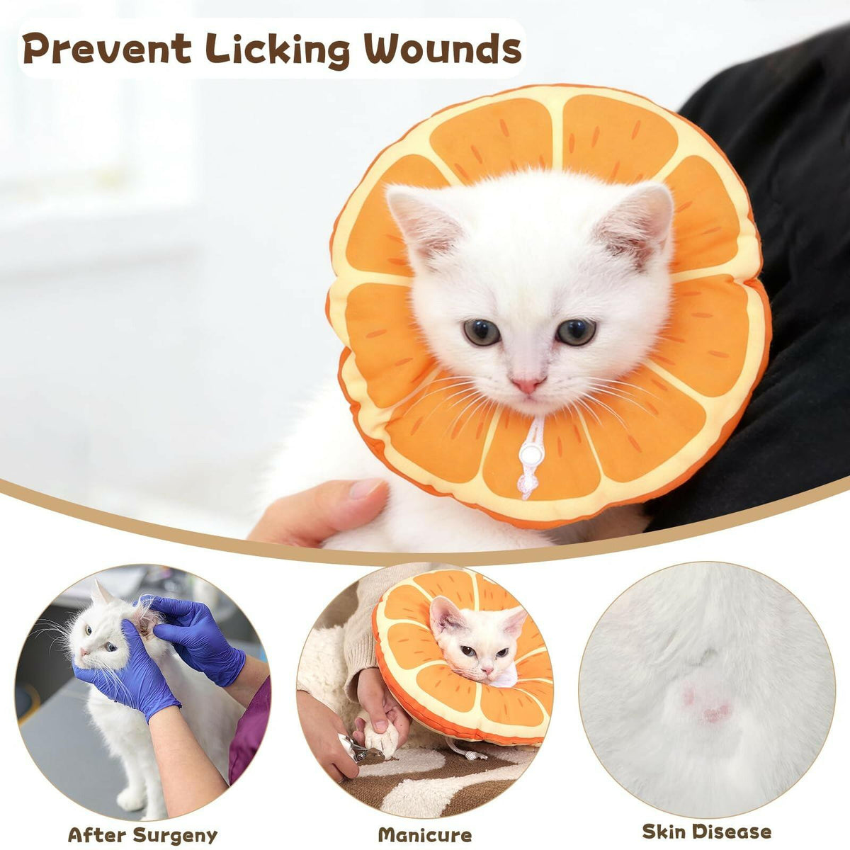 Hoopttay Cat Cone Collar Soft, Waterproof Cat Recovery Collar for Wound Healing