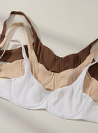 DOBREVA Women's Unlined Balconette Bra Underwire Supportive Plus Size Smooth