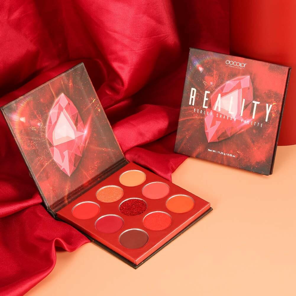 docolor Eyeshadow Palette 9Colors Red Eyeshadow Gemstone Shadow Palettes Highly